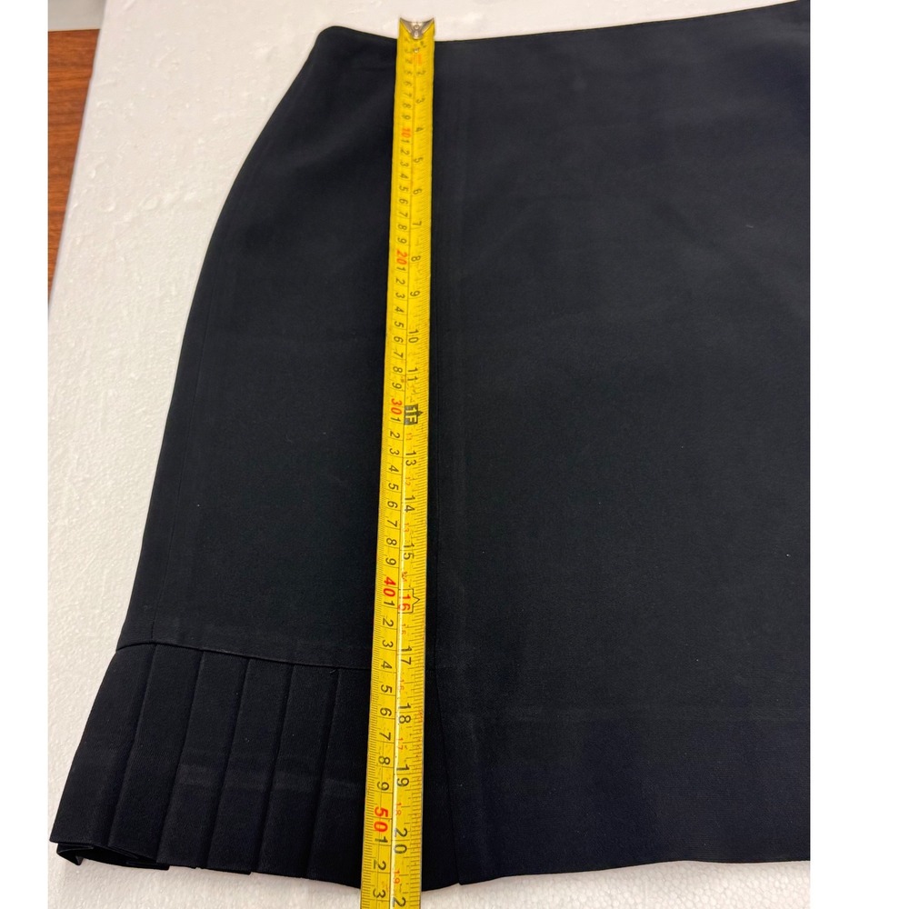 Ann Taylor Black Pleated Hem Pencil Skirt Size 10 Professional Knee Length - Picture 4 of 5